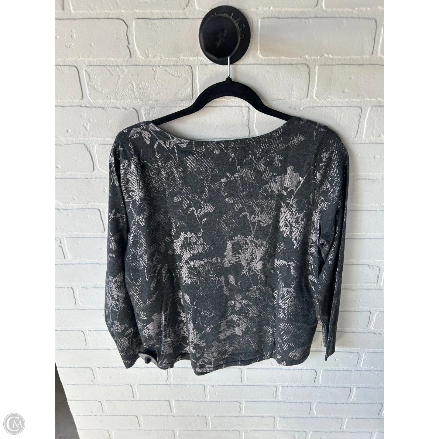 Sweater By Chicos In Grey & Silver, Size: L