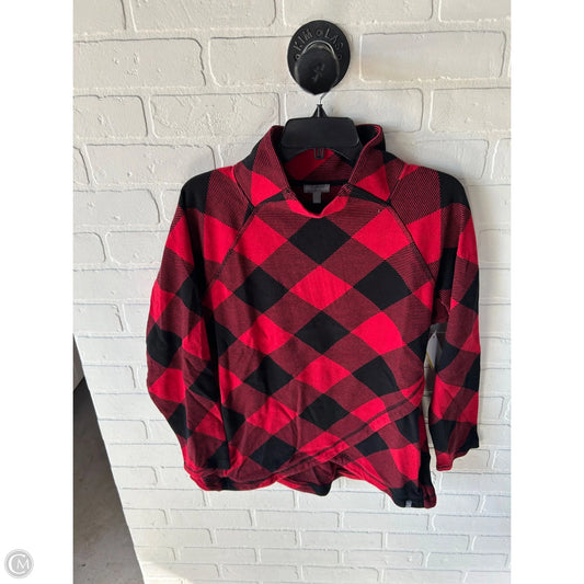 Top Long Sleeve By Talbots In Black & Red, Size: L