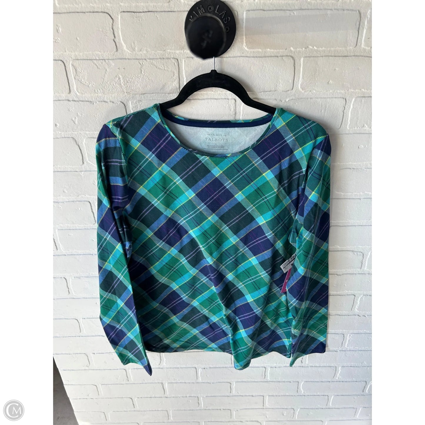 Top Long Sleeve By Talbots In Green & Purple, Size: L