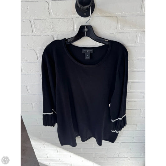 Sweater By Investments In Black & White, Size: 2x