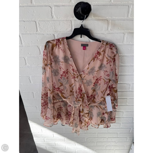 Top Long Sleeve By Vince Camuto In Peach, Size: Xl