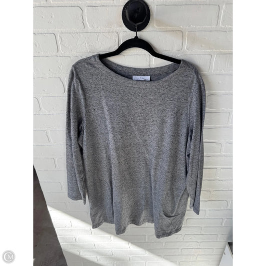 Top Long Sleeve By Pure Jill In Grey, Size: Xl