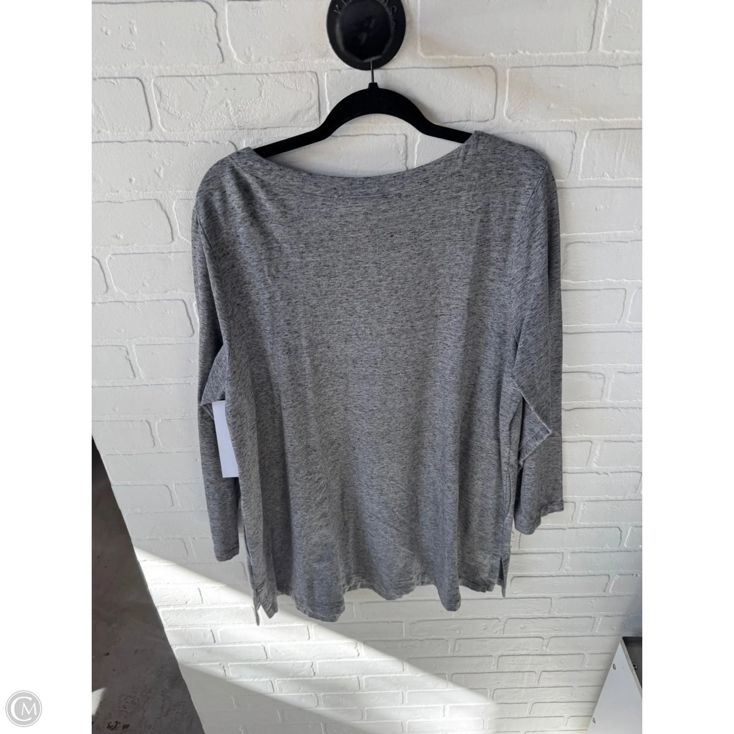 Top Long Sleeve By Pure Jill In Grey, Size: Xl