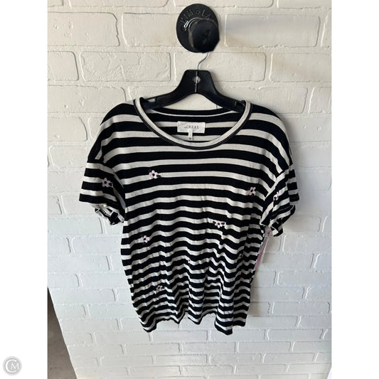 Top Short Sleeve By The Great. In Black & Cream, Size: S