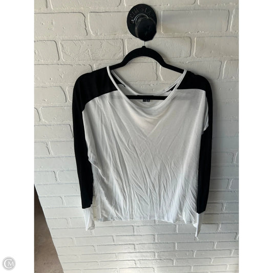 Top Long Sleeve Basic By Vince In Black & White, Size: L