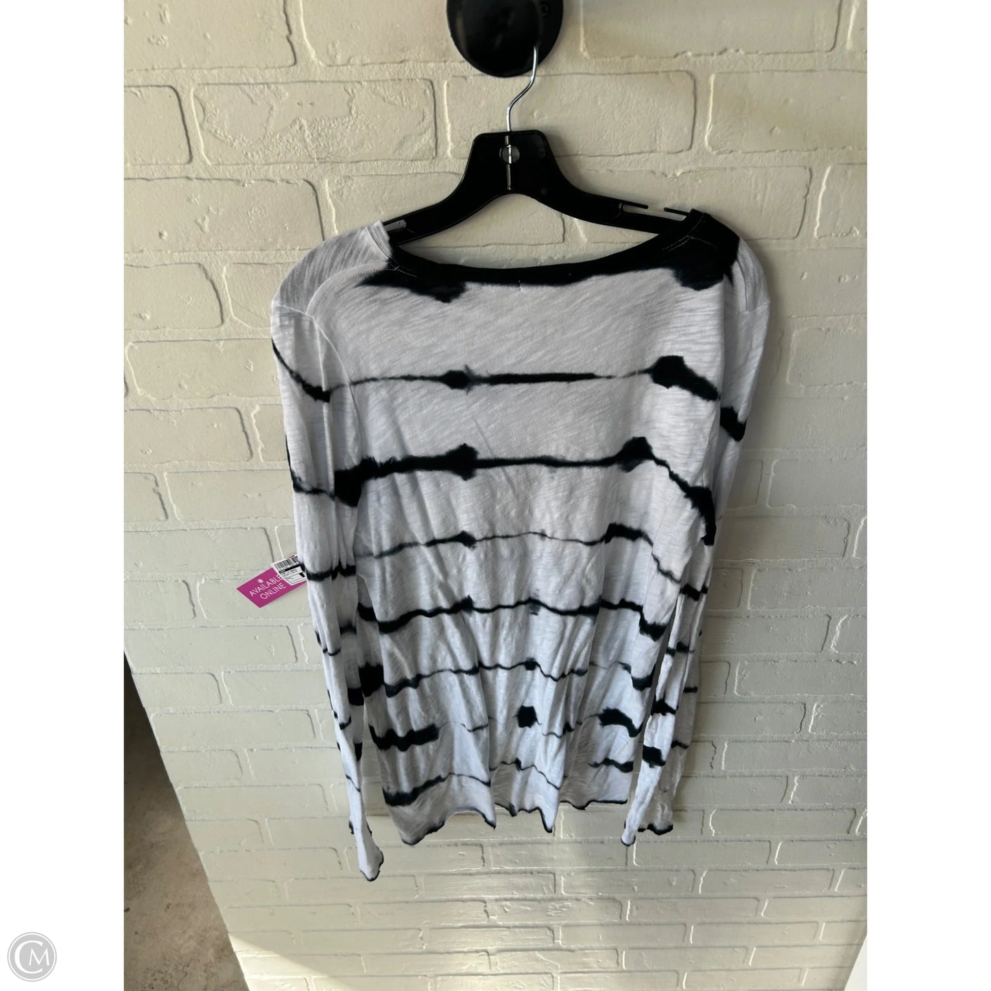 Top Long Sleeve Basic By Atm In Black & White, Size: L