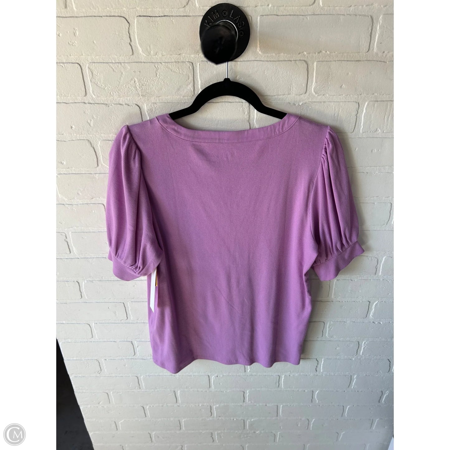 Top Short Sleeve By Loft In Purple, Size: L