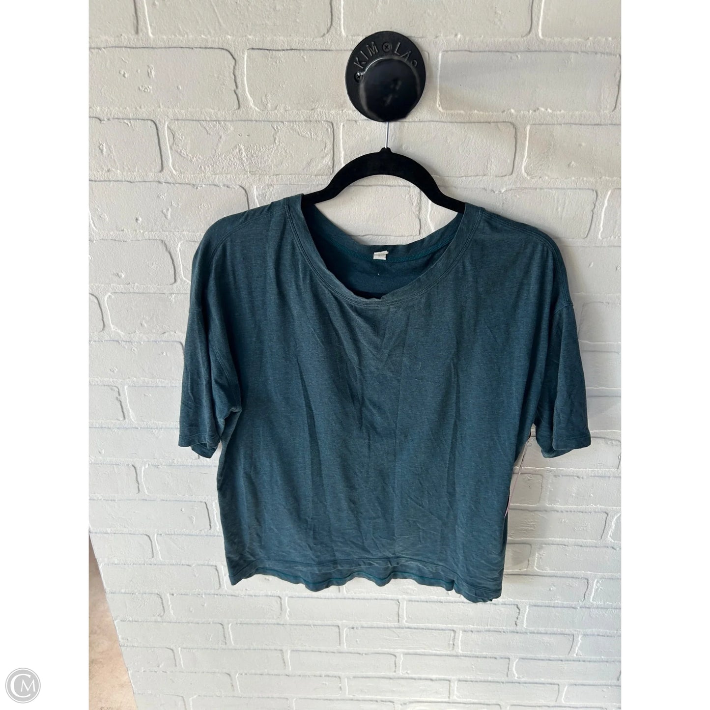 Athletic Top Short Sleeve By Lululemon In Teal, Size: M