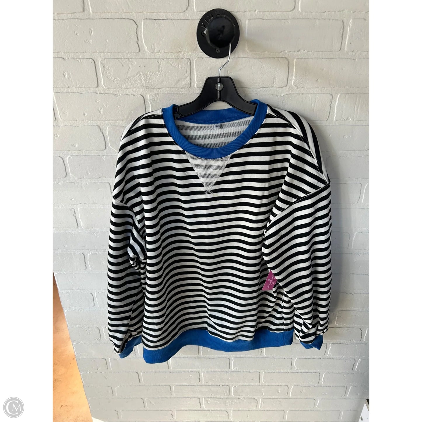 Sweatshirt Crewneck By Cme In Black & White, Size: M