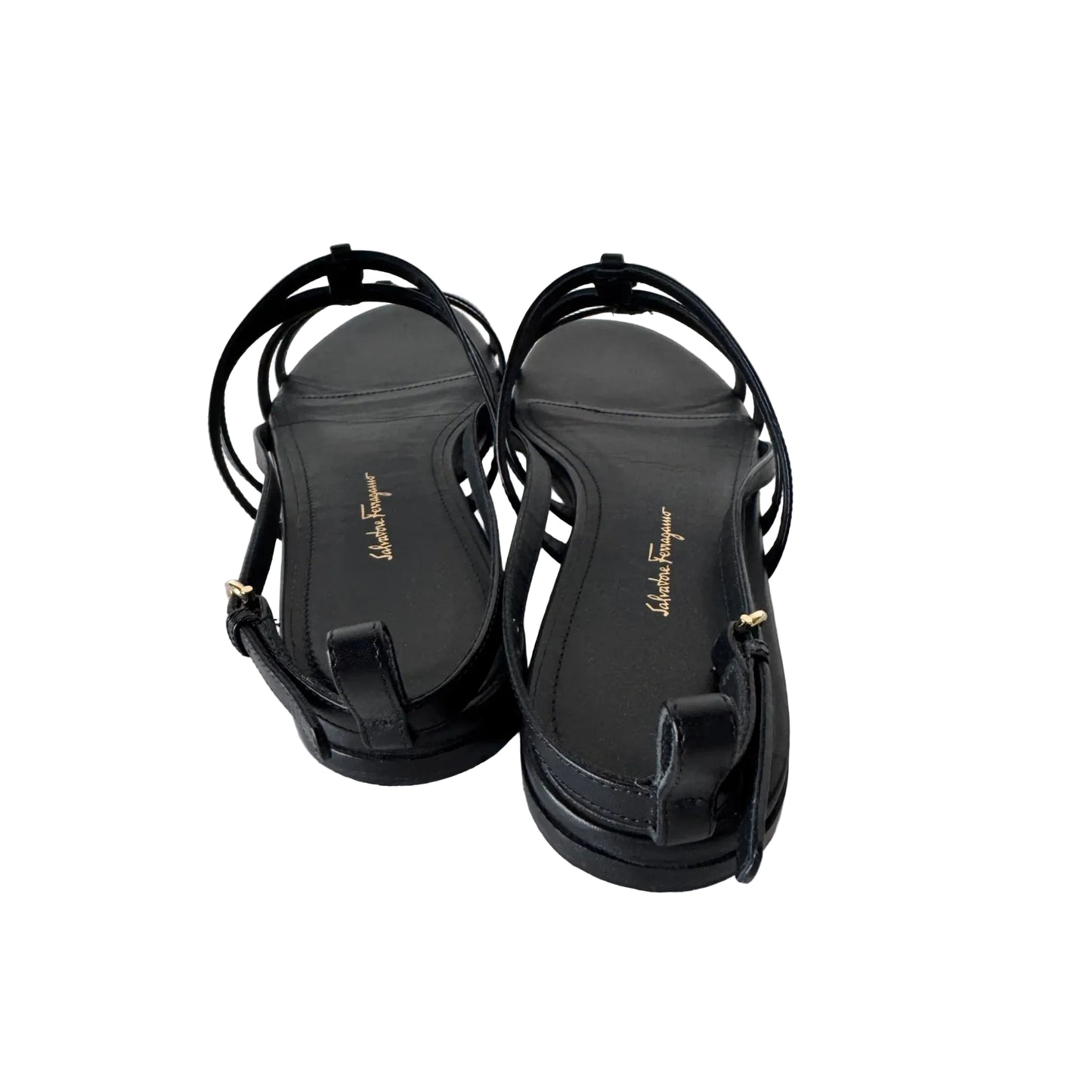 Sandals Luxury Designer By Ferragamo In Black, Size: 8.5