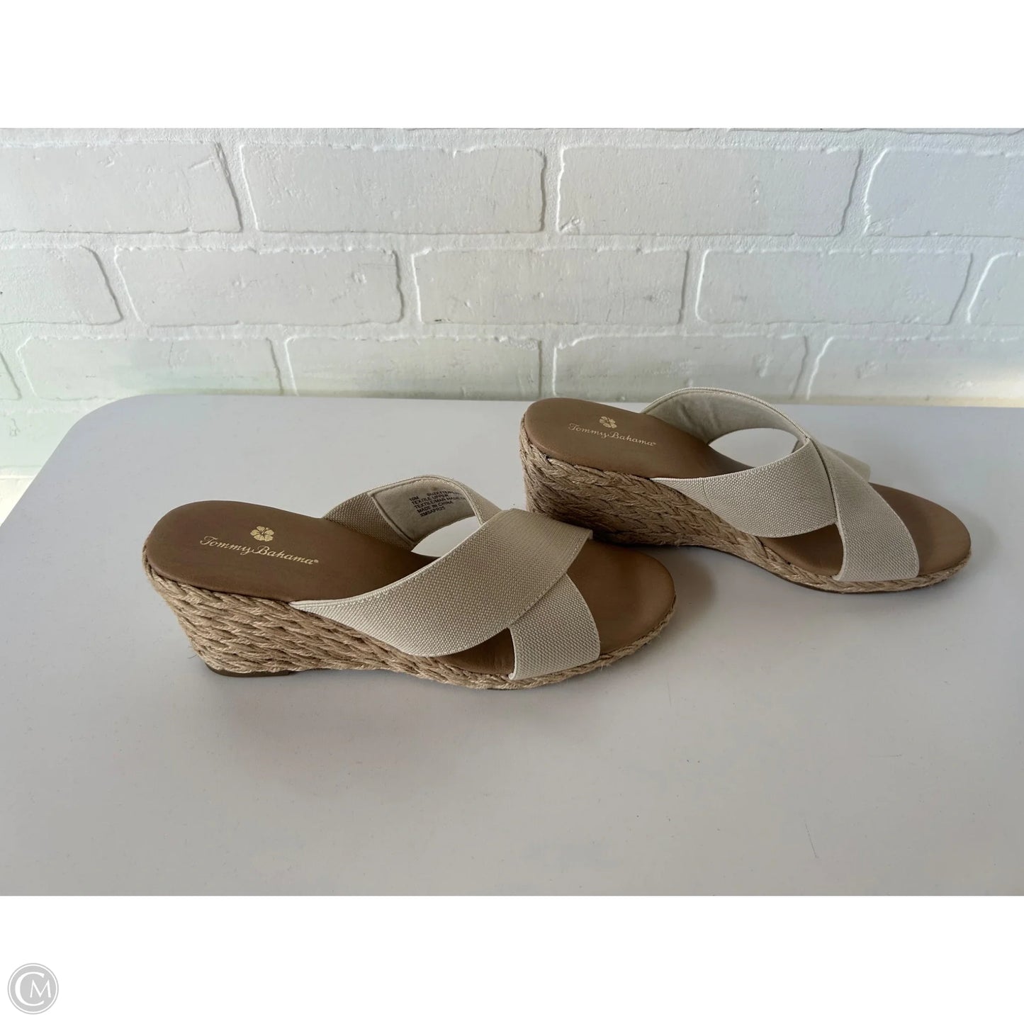 Sandals Heels Wedge By Tommy Bahama In Beige, Size: 10