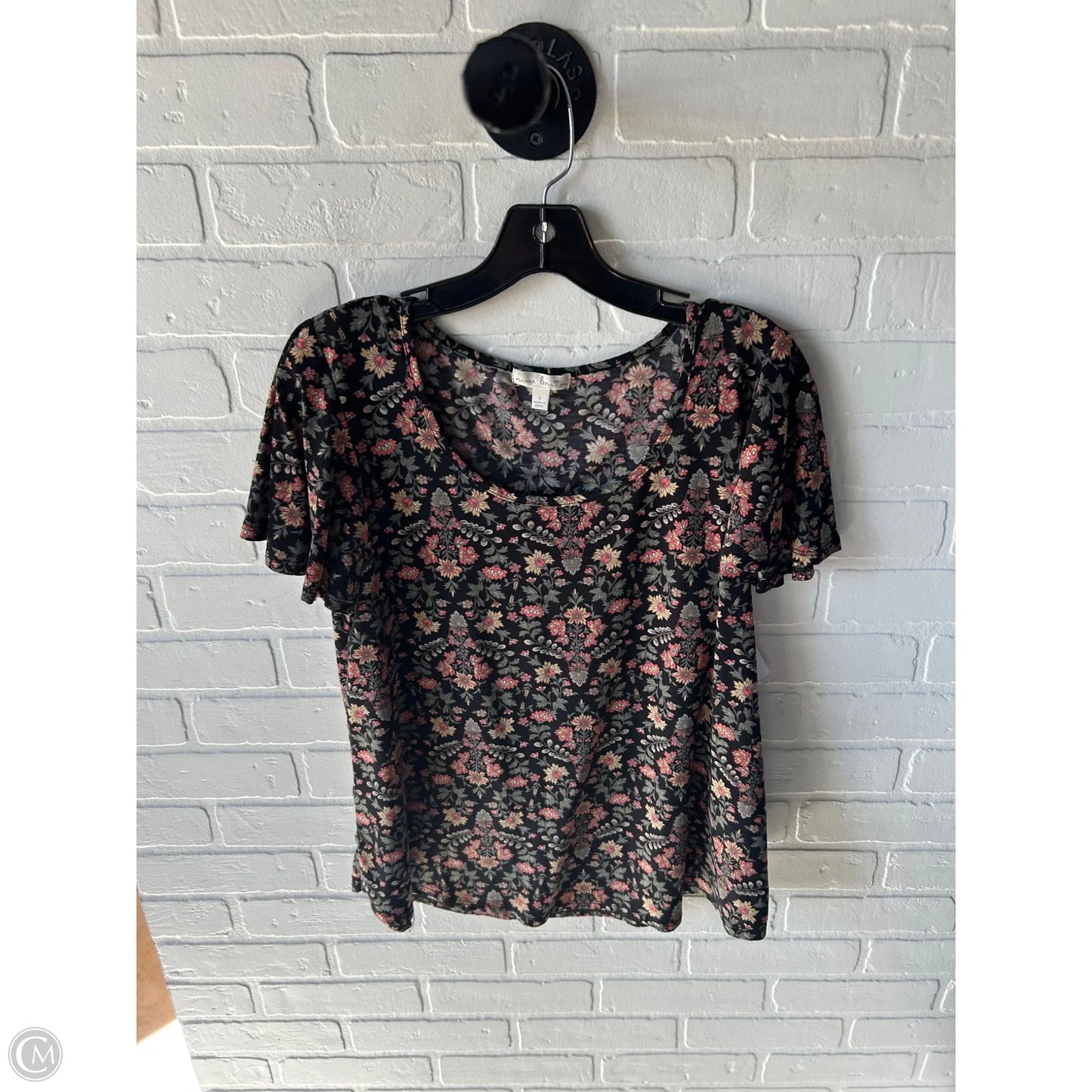 Top Short Sleeve By Nine Britton In Black & Green, Size: L