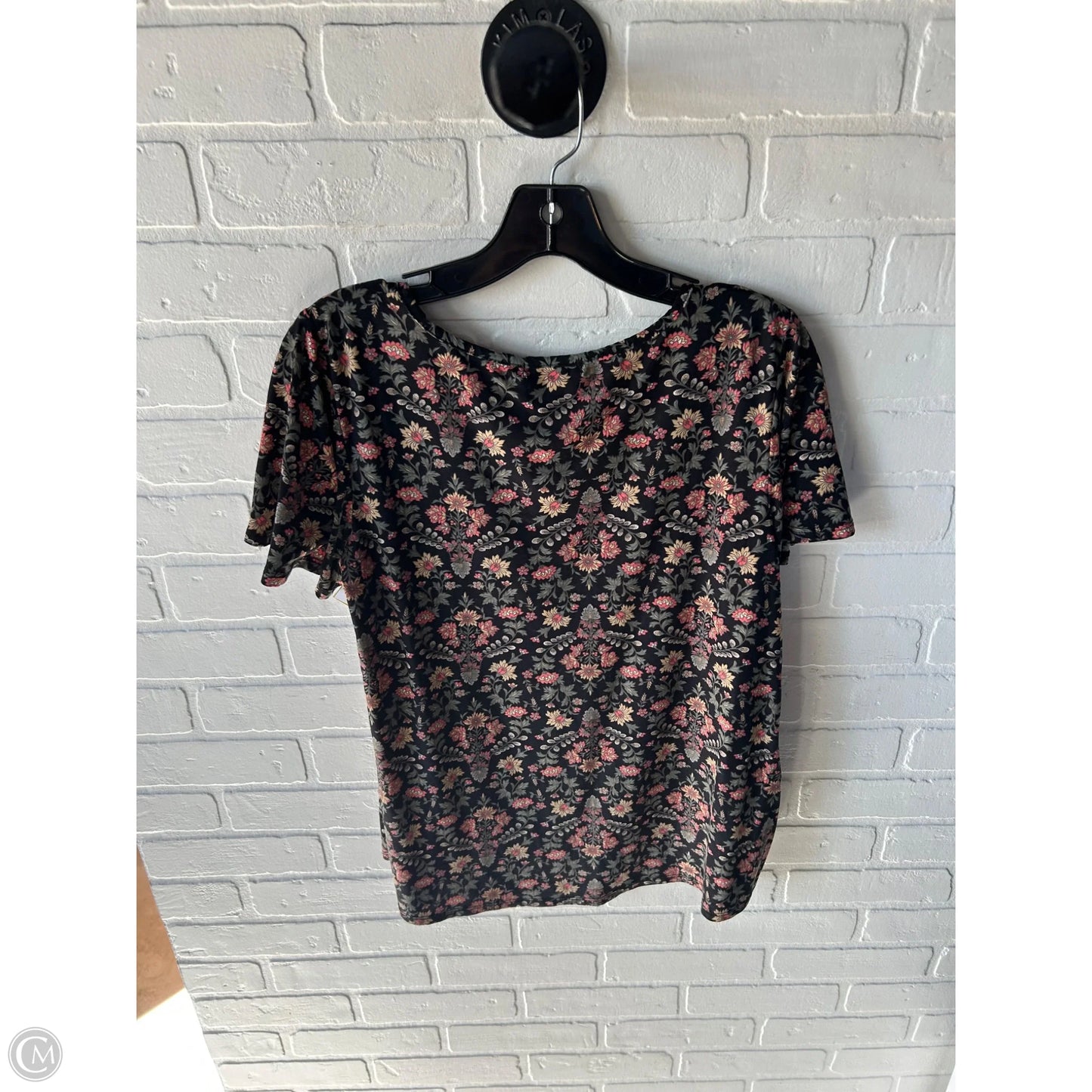 Top Short Sleeve By Nine Britton In Black & Green, Size: L