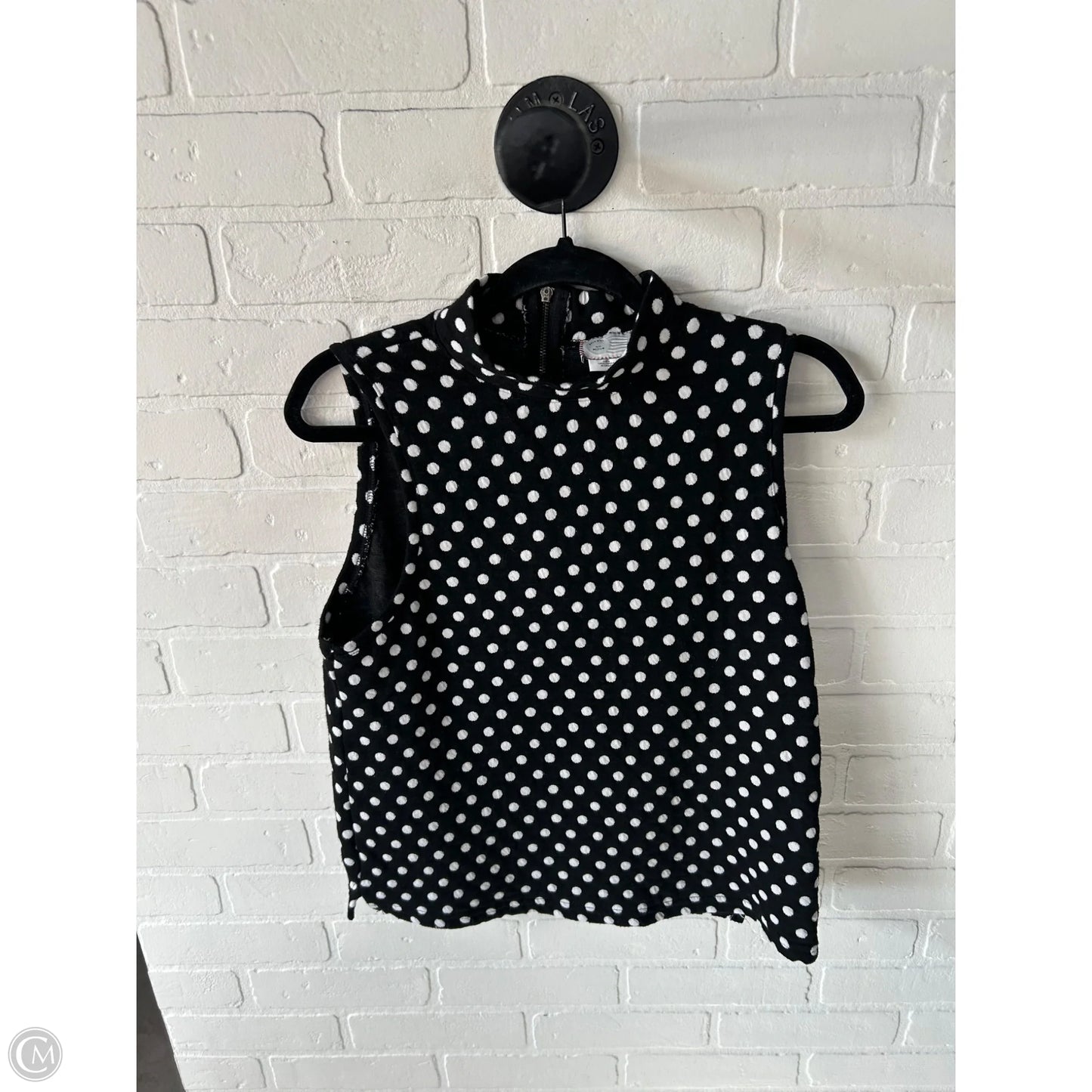 Top Sleeveless By Anthropologie In Black & White, Size: M