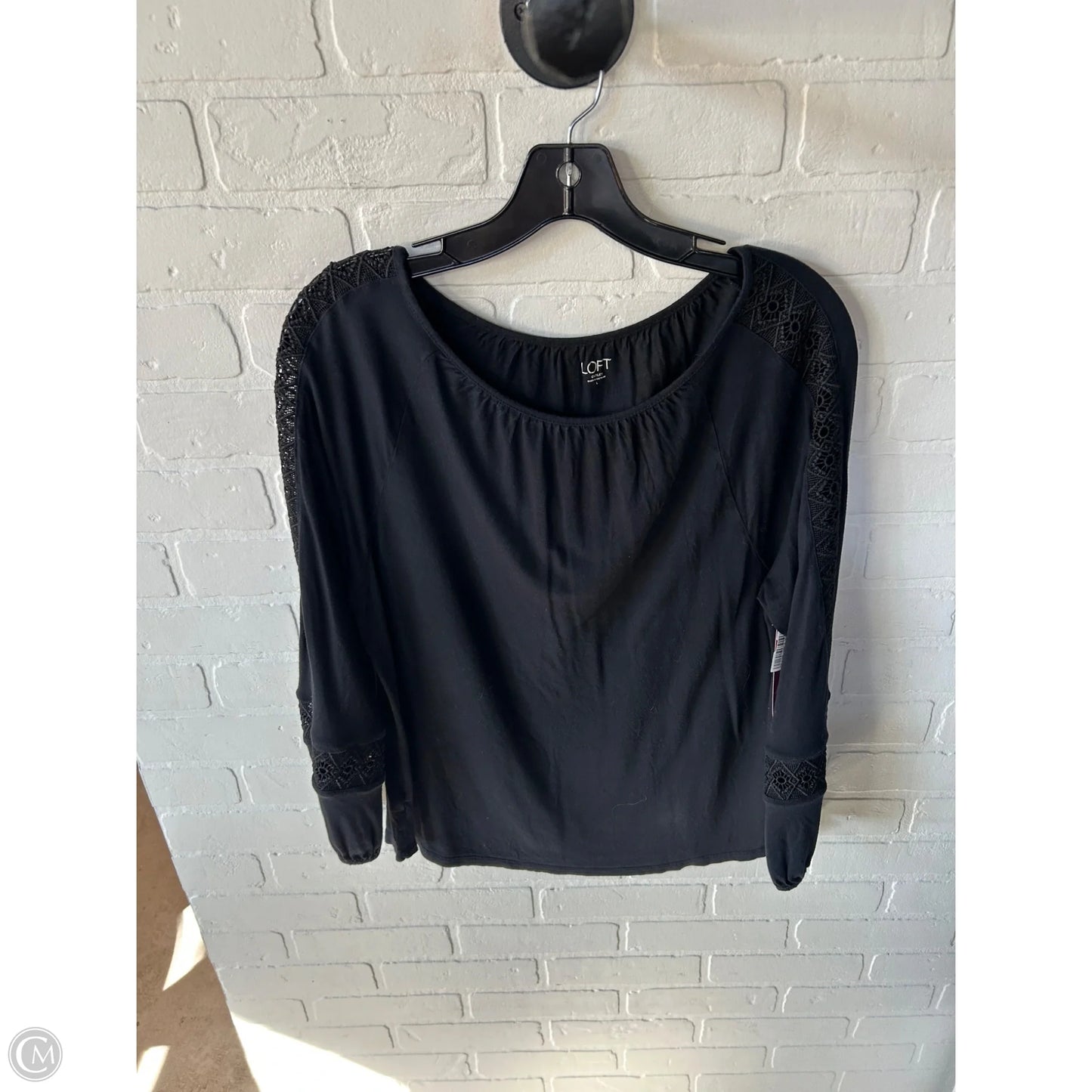 Top Long Sleeve By Loft In Black, Size: L