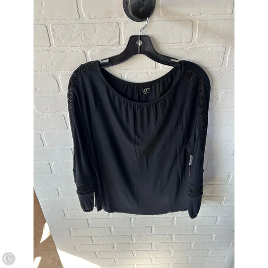 Top Long Sleeve By Loft In Black, Size: L