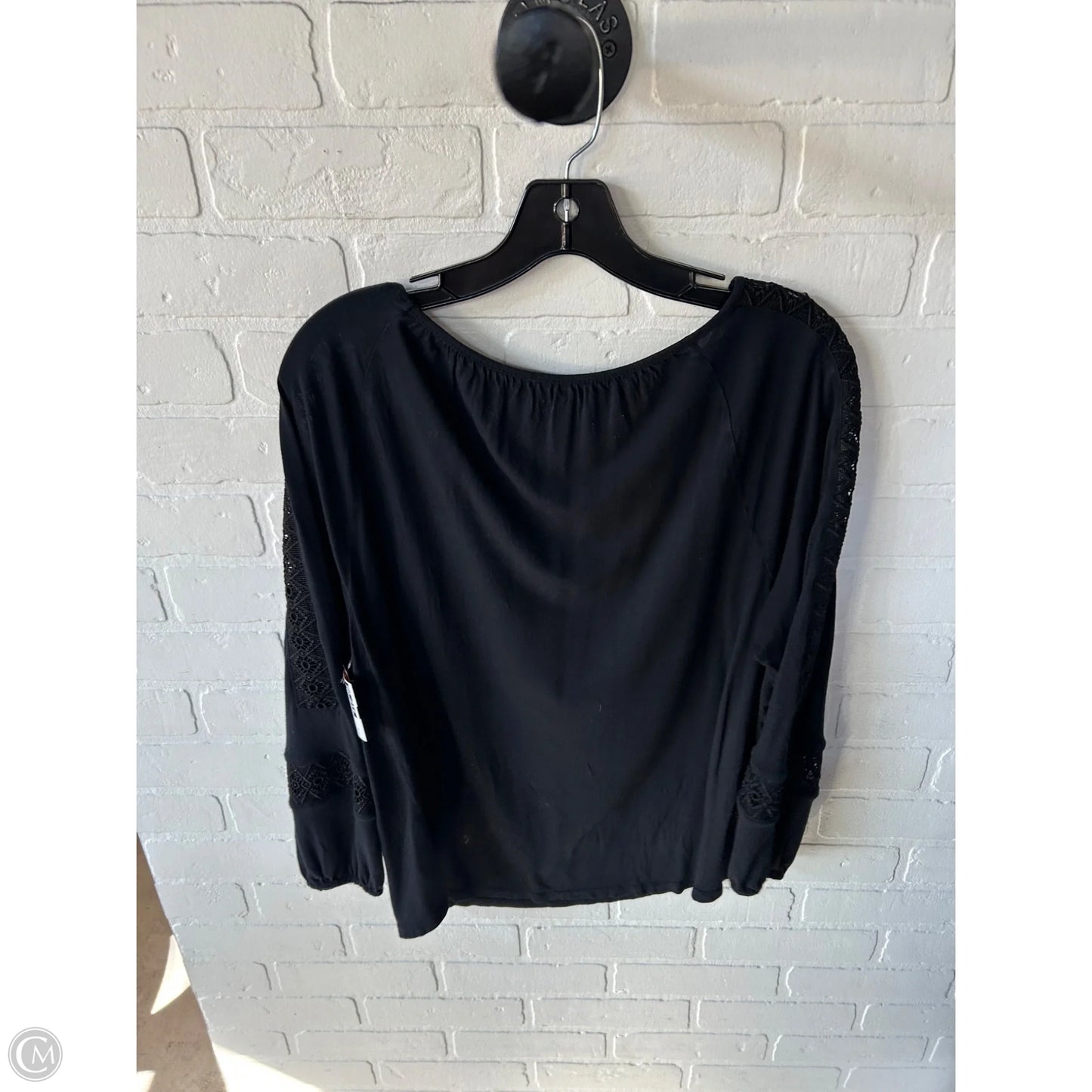 Top Long Sleeve By Loft In Black, Size: L