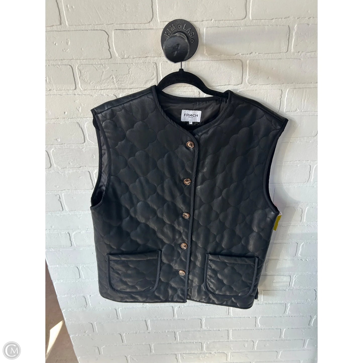 Vest Puffer & Quilted By Frnch In Black, Size: Osfm
