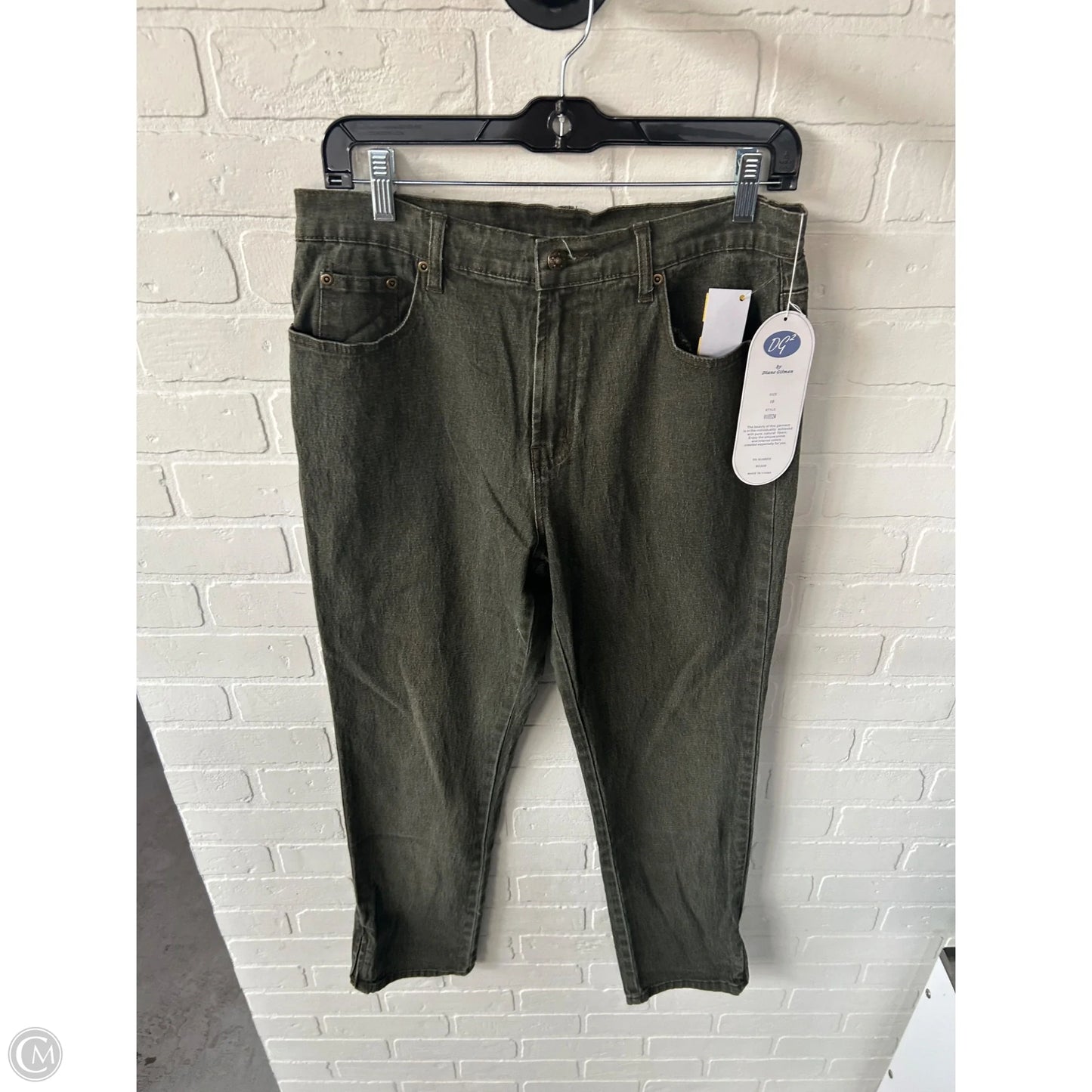 Jeans Straight By Dg2 In Green Denim, Size: 10