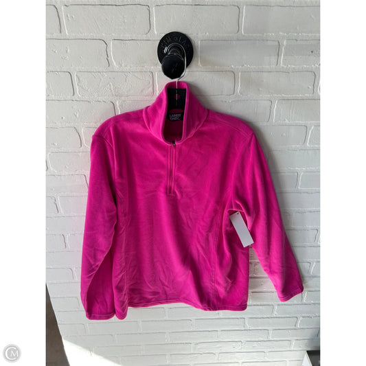 Jacket Fleece By Lands End In Pink, Size: M