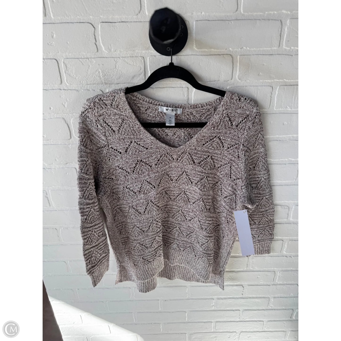 Sweater By White House Black Market In Cream & Pink, Size: M