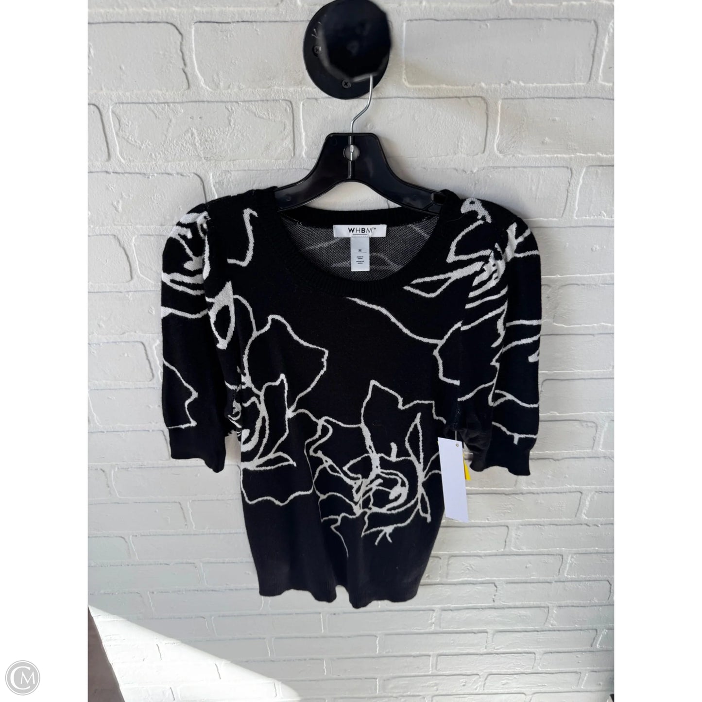 Sweater Short Sleeve By White House Black Market In Black & White, Size: M