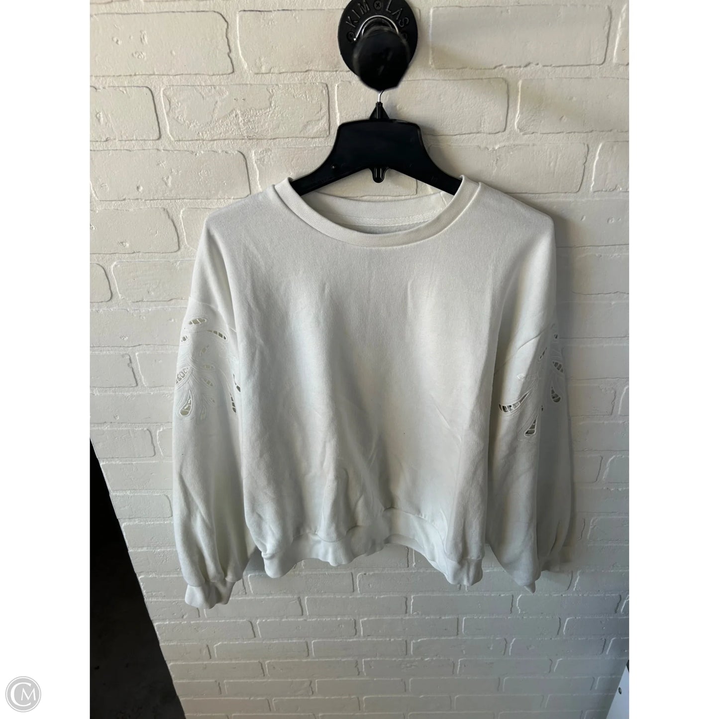 Sweatshirt Crewneck By Gap In White, Size: L