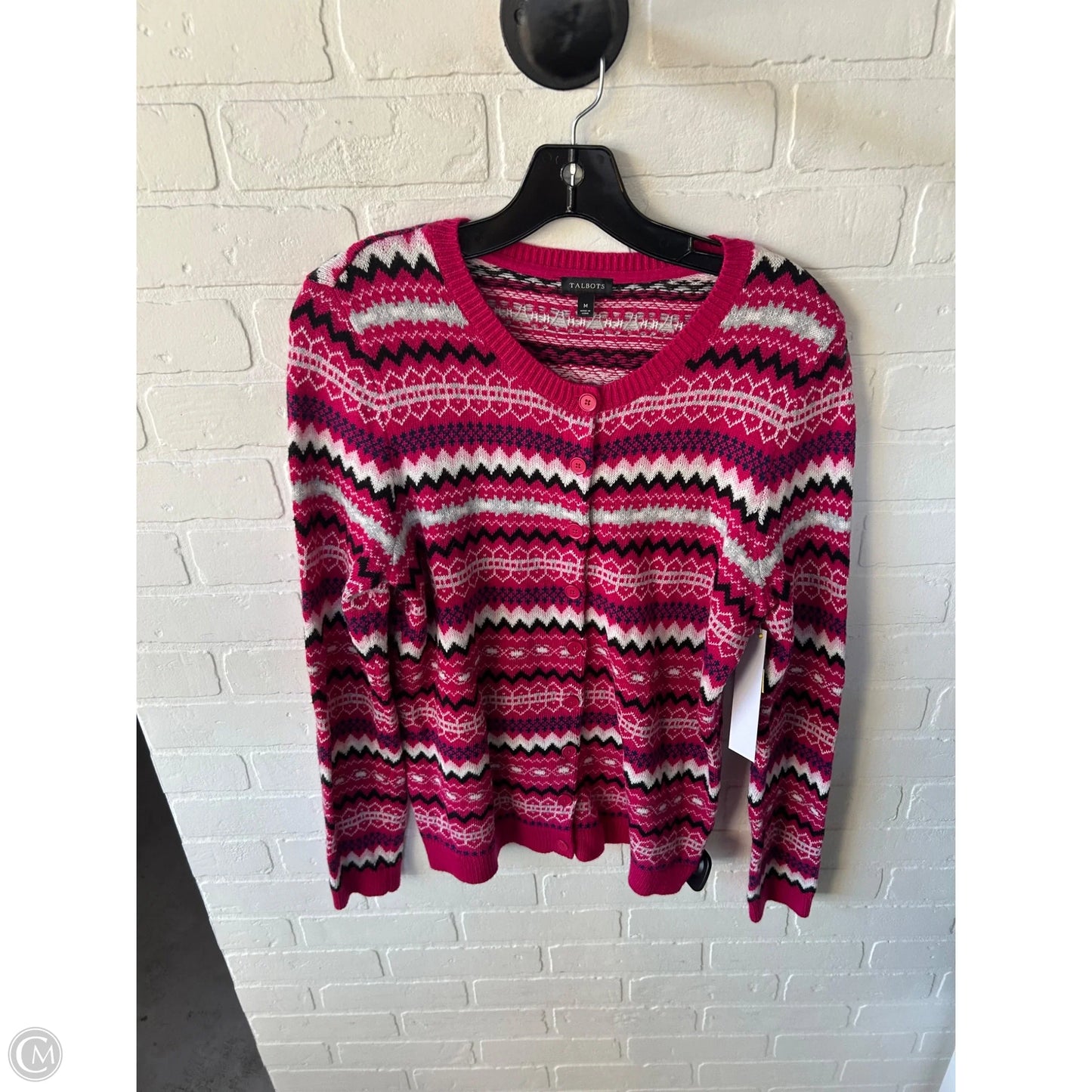 Sweater Cardigan By Talbots In Pink, Size: M