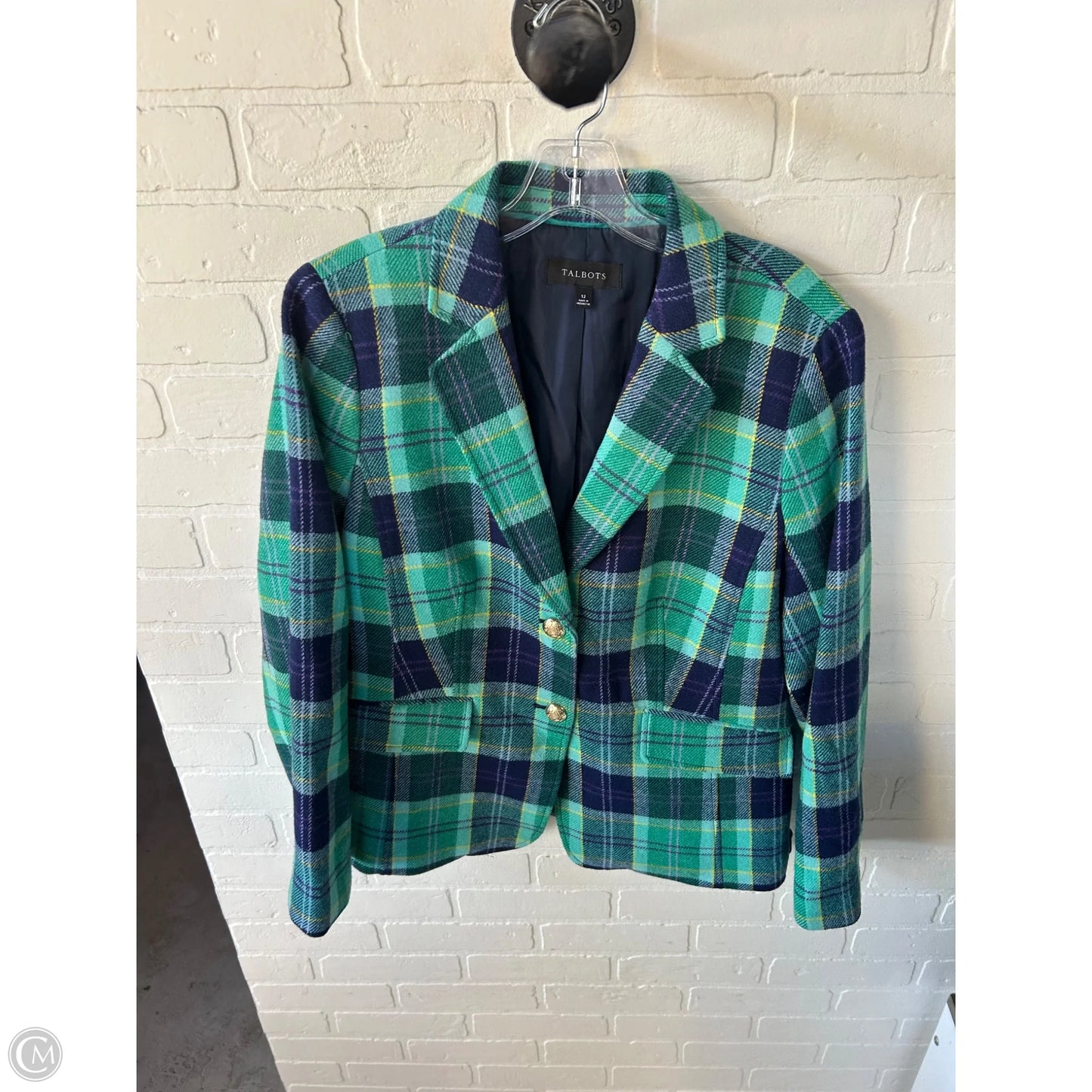 Blazer By Talbots In Green & Purple, Size: L