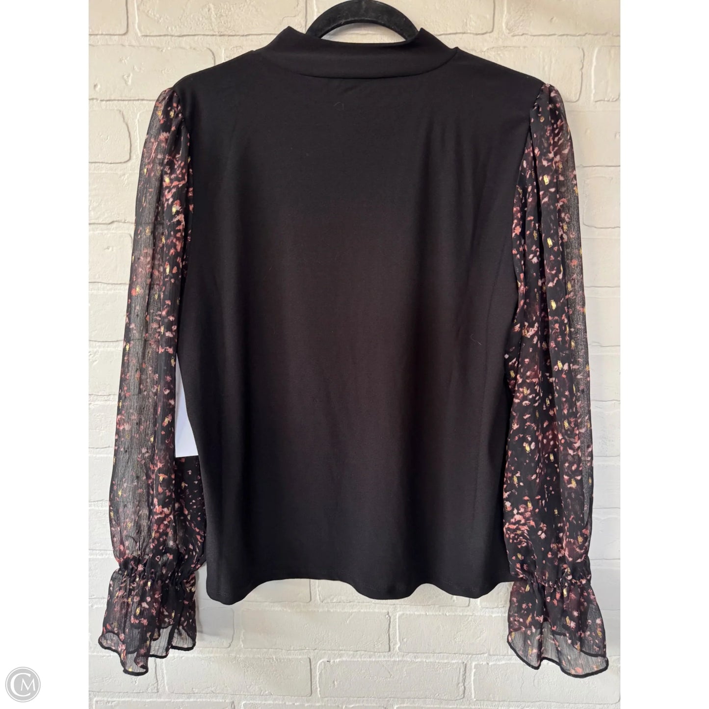 Top Long Sleeve By Cece In Black, Size: L