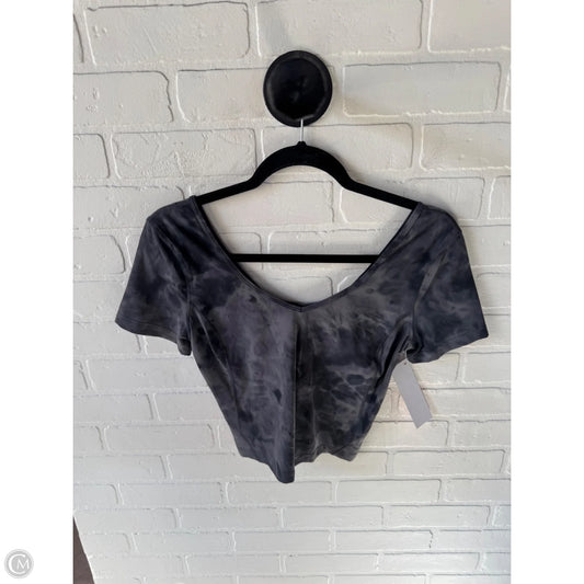 Athletic Top Short Sleeve By Lululemon In Black & Grey, Size: S