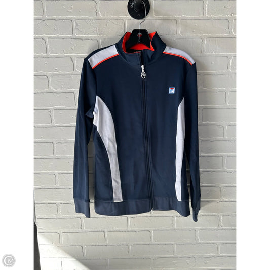 Athletic Jacket By Fila In Blue & Orange, Size: L