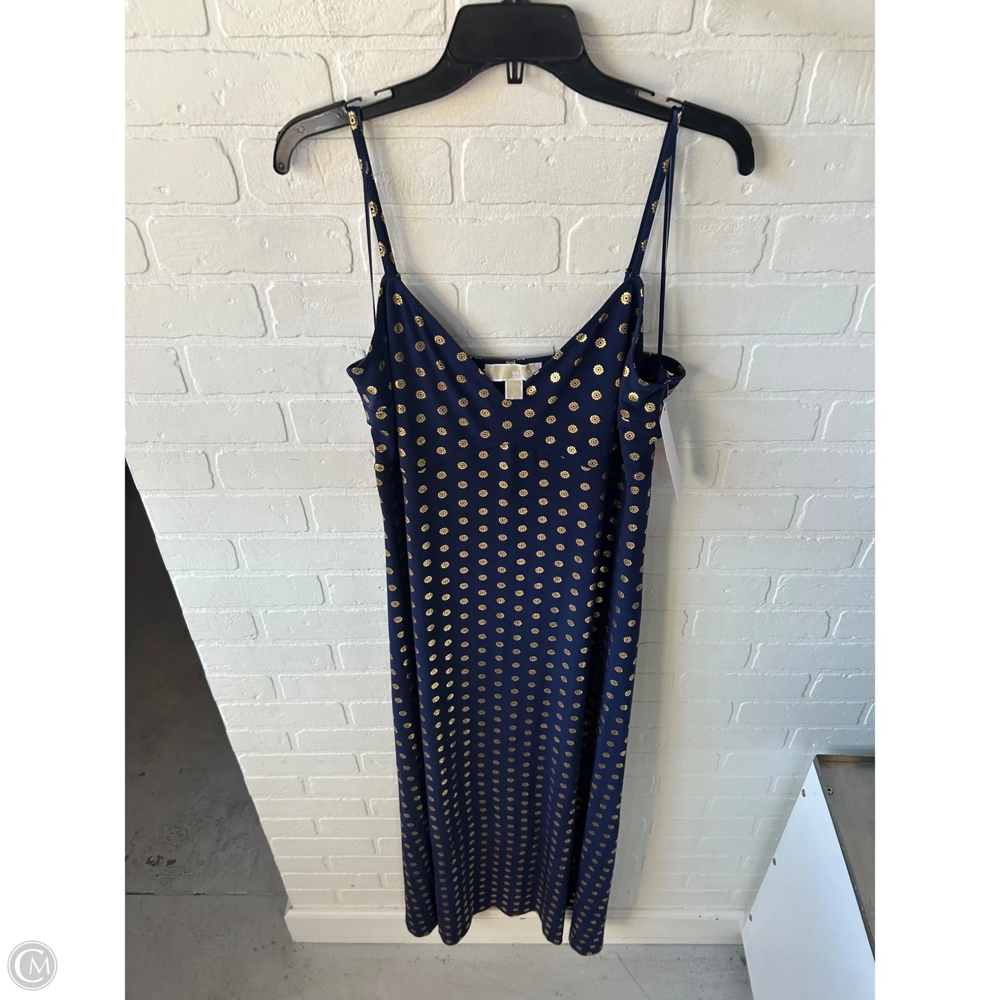 Dress Casual Maxi By Michael By Michael Kors In Blue & Gold, Size: Xl