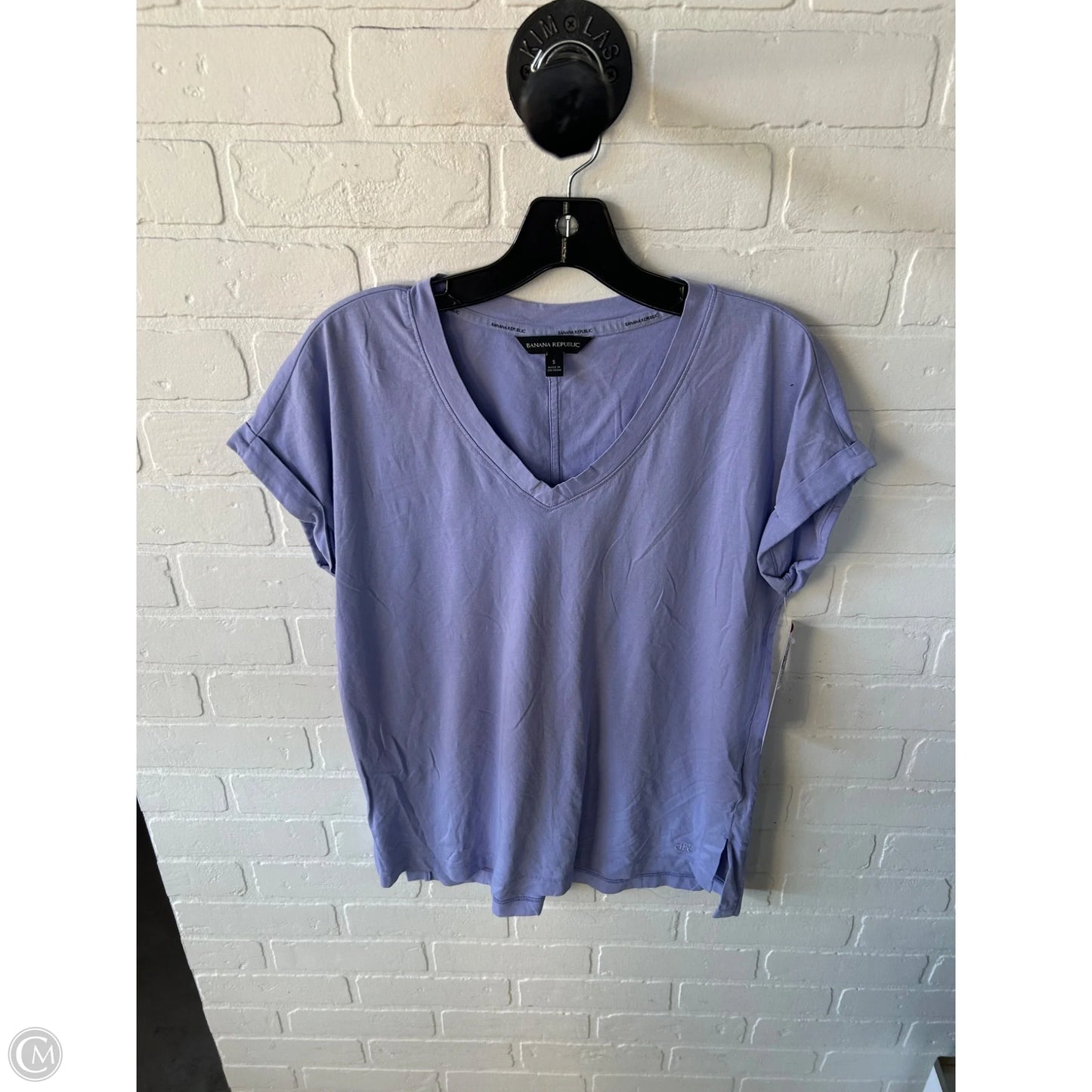 Top Short Sleeve Basic By Banana Republic In Purple, Size: S