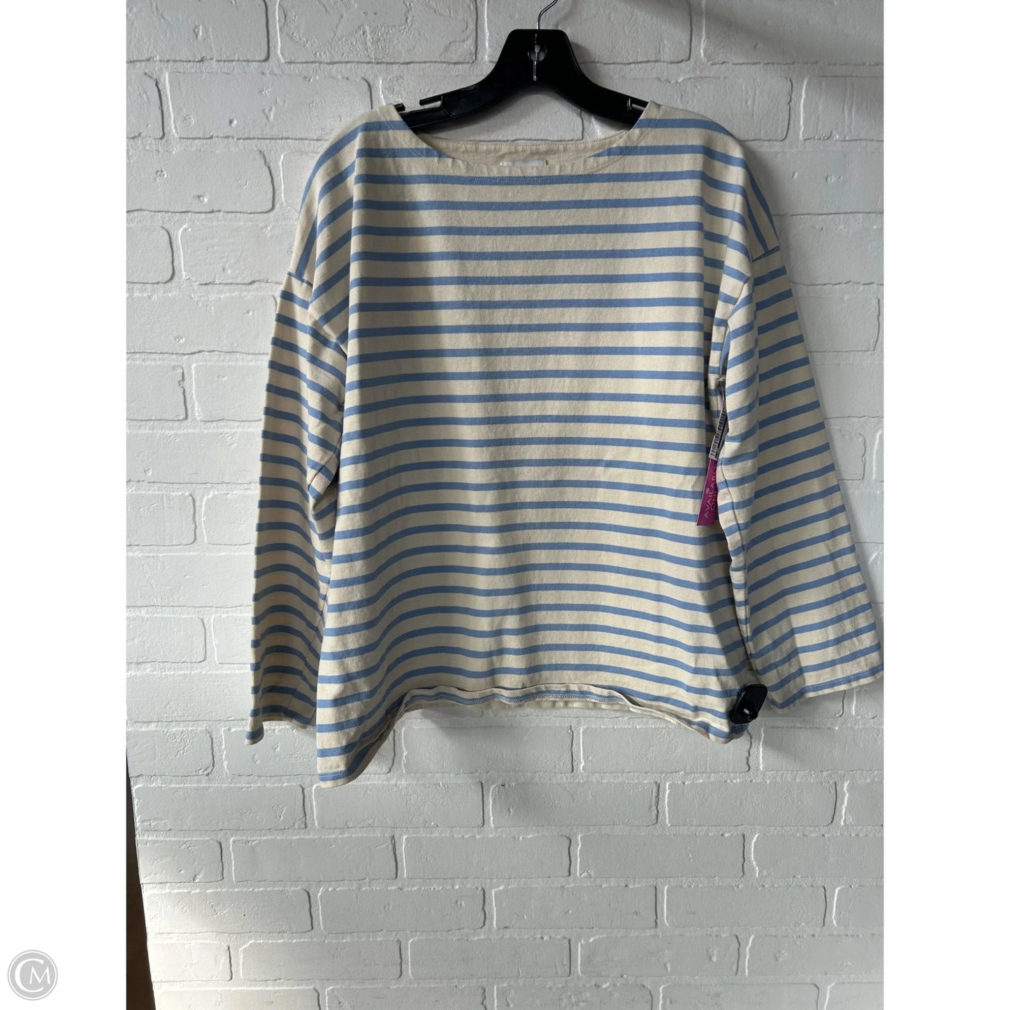 Top Long Sleeve By Cma In Blue & Cream, Size: M