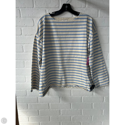 Top Long Sleeve By Cma In Blue & Cream, Size: M