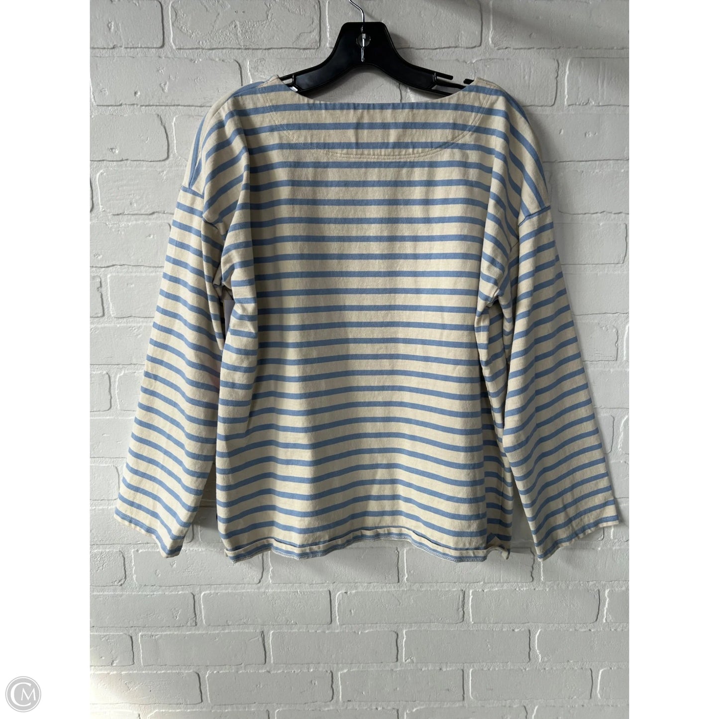 Top Long Sleeve By Cma In Blue & Cream, Size: M