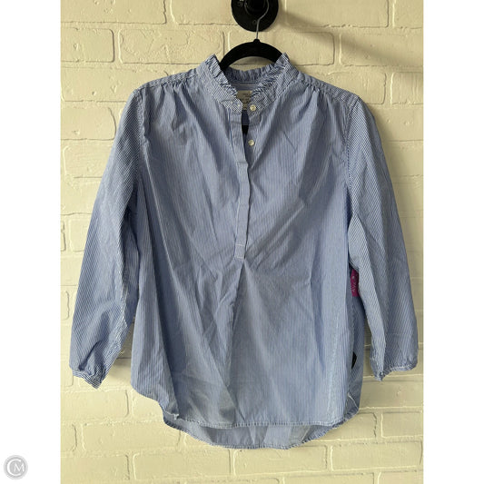 Blouse Long Sleeve By Birds Of Paradis By Trovata In Blue & White, Size: M