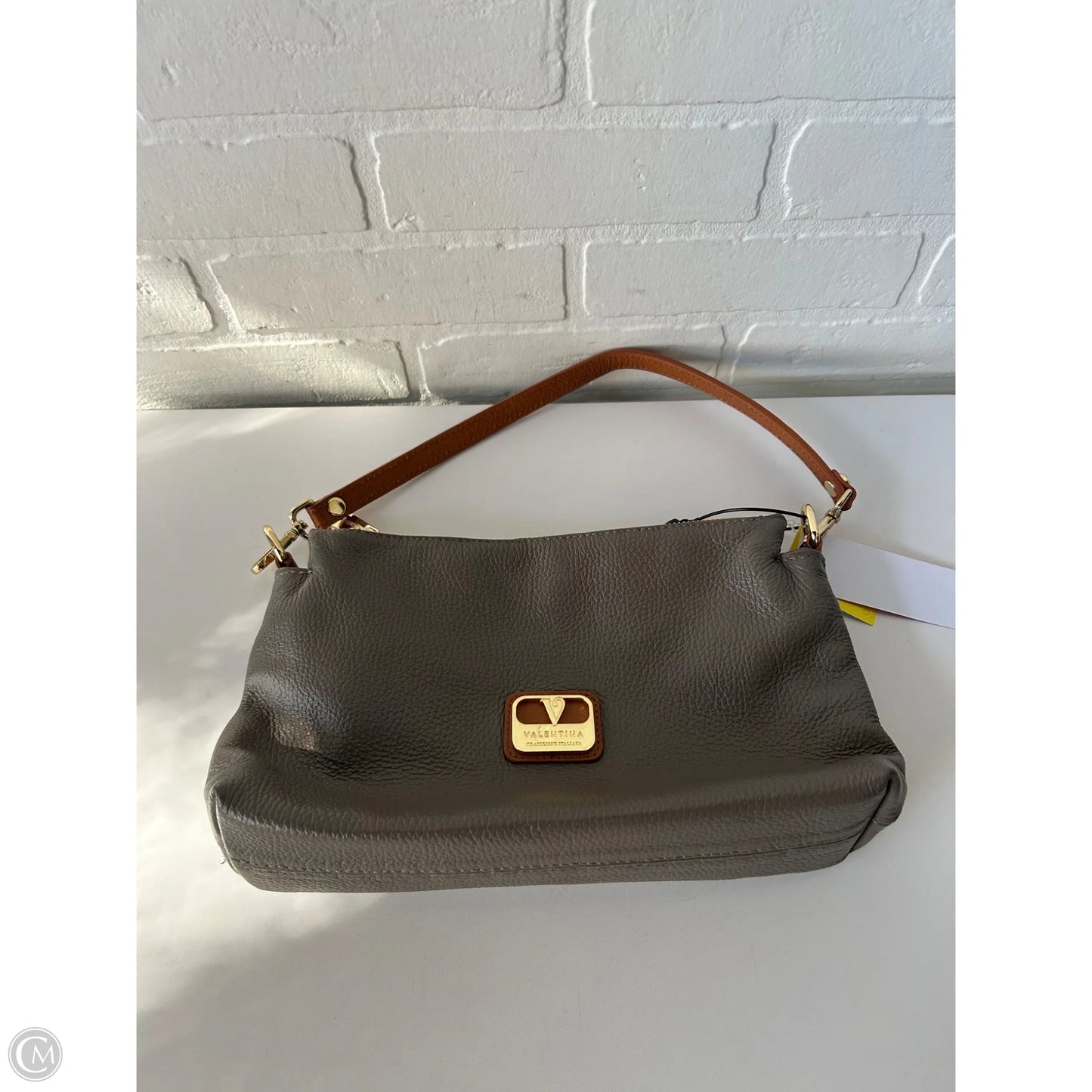 Handbag Leather By Valentina, Size: Small