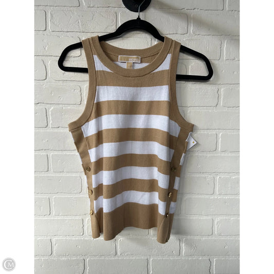 Vest Sweater By Michael By Michael Kors In Tan & White, Size: S