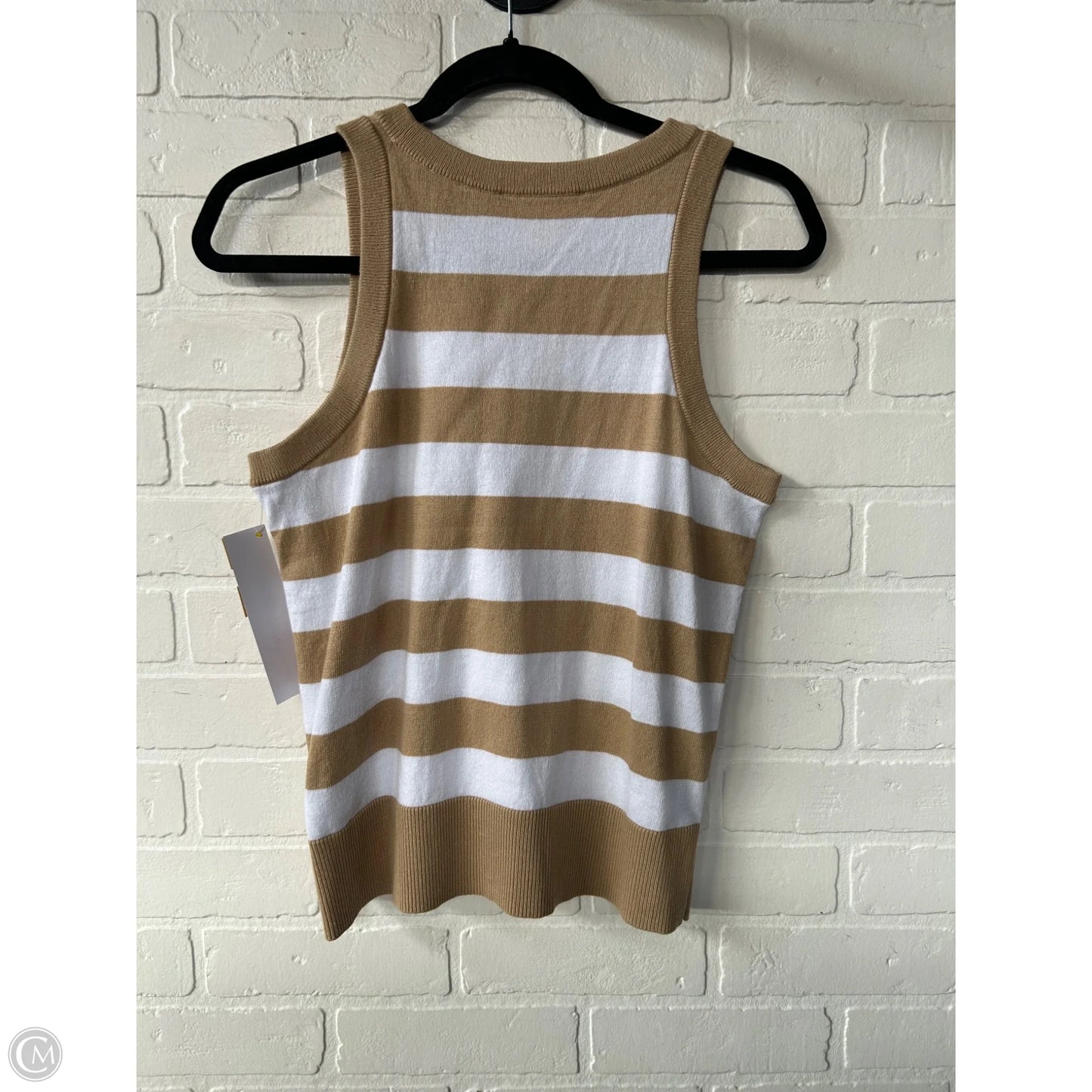 Vest Sweater By Michael By Michael Kors In Tan & White, Size: S