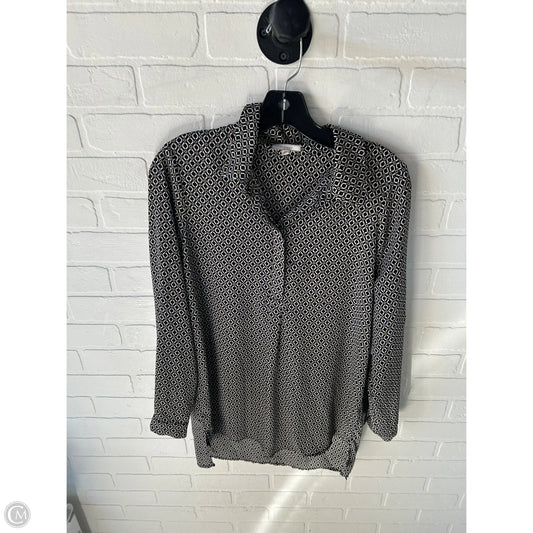 Top Long Sleeve By Pleione In Black & White, Size: S