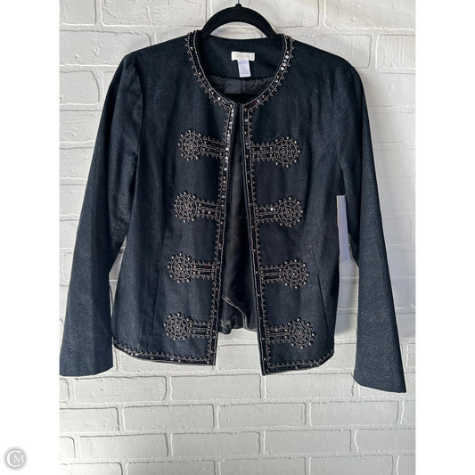 Blazer By Chicos In Black Denim, Size: M