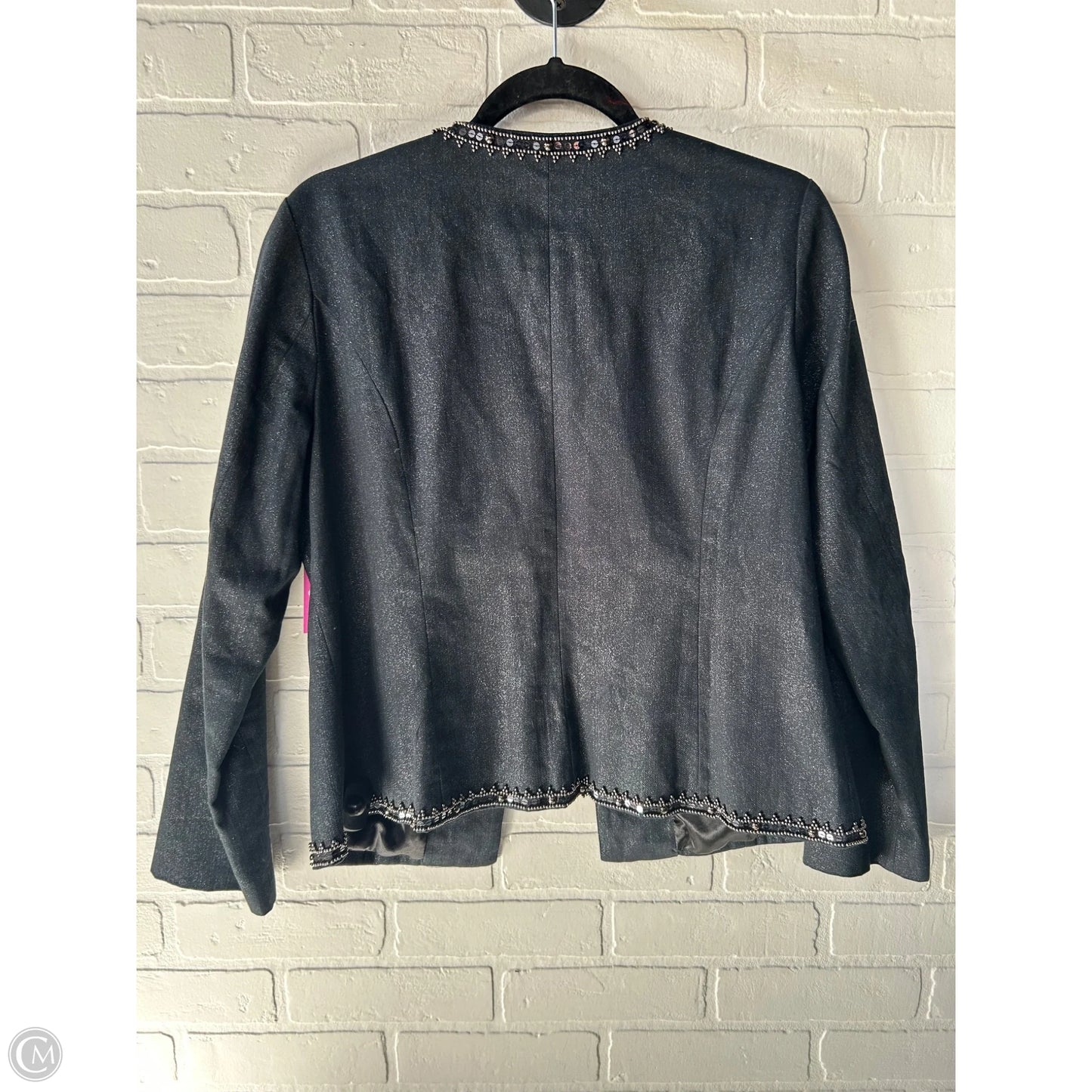 Blazer By Chicos In Black Denim, Size: M