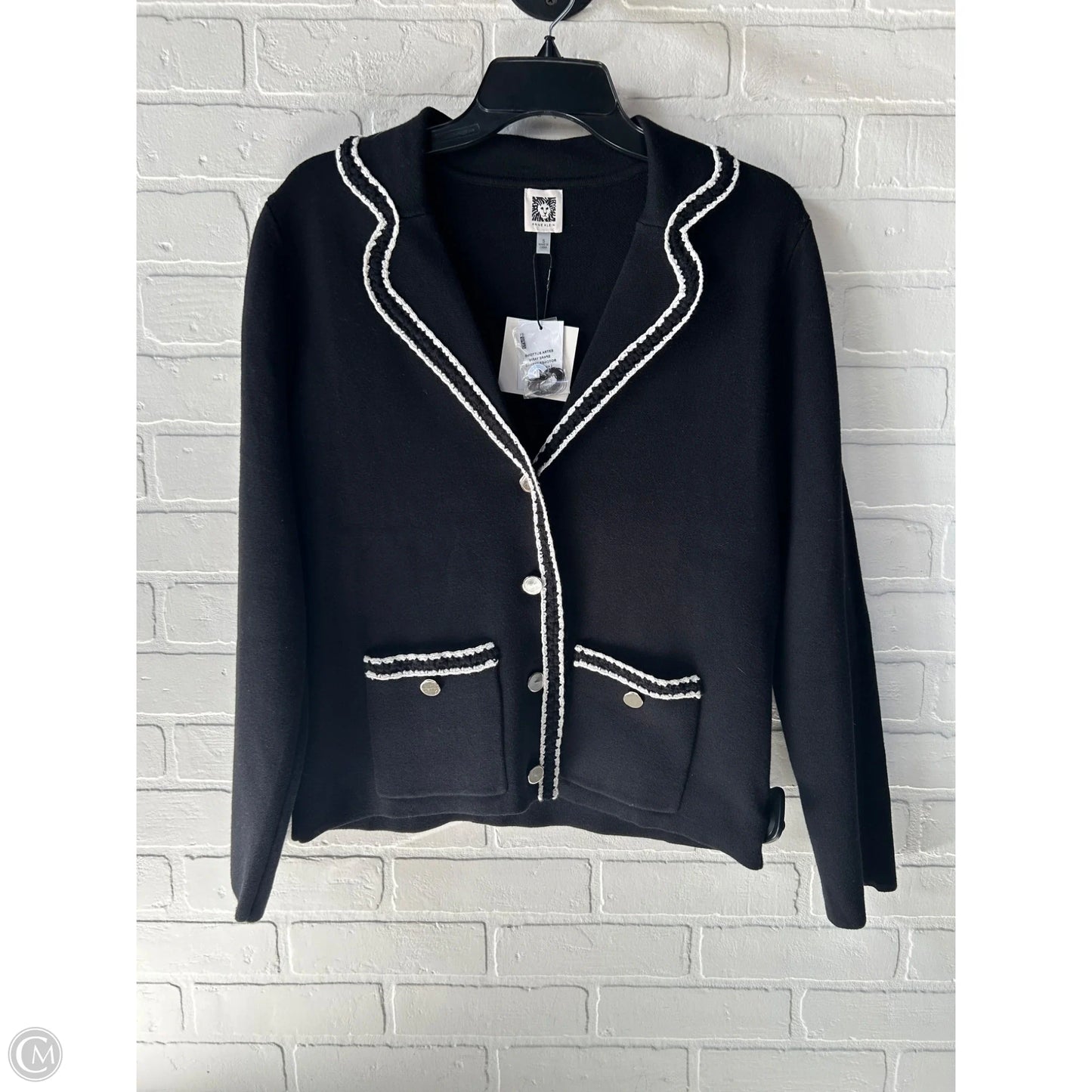 Blazer By Anne Klein In Black & White, Size: S