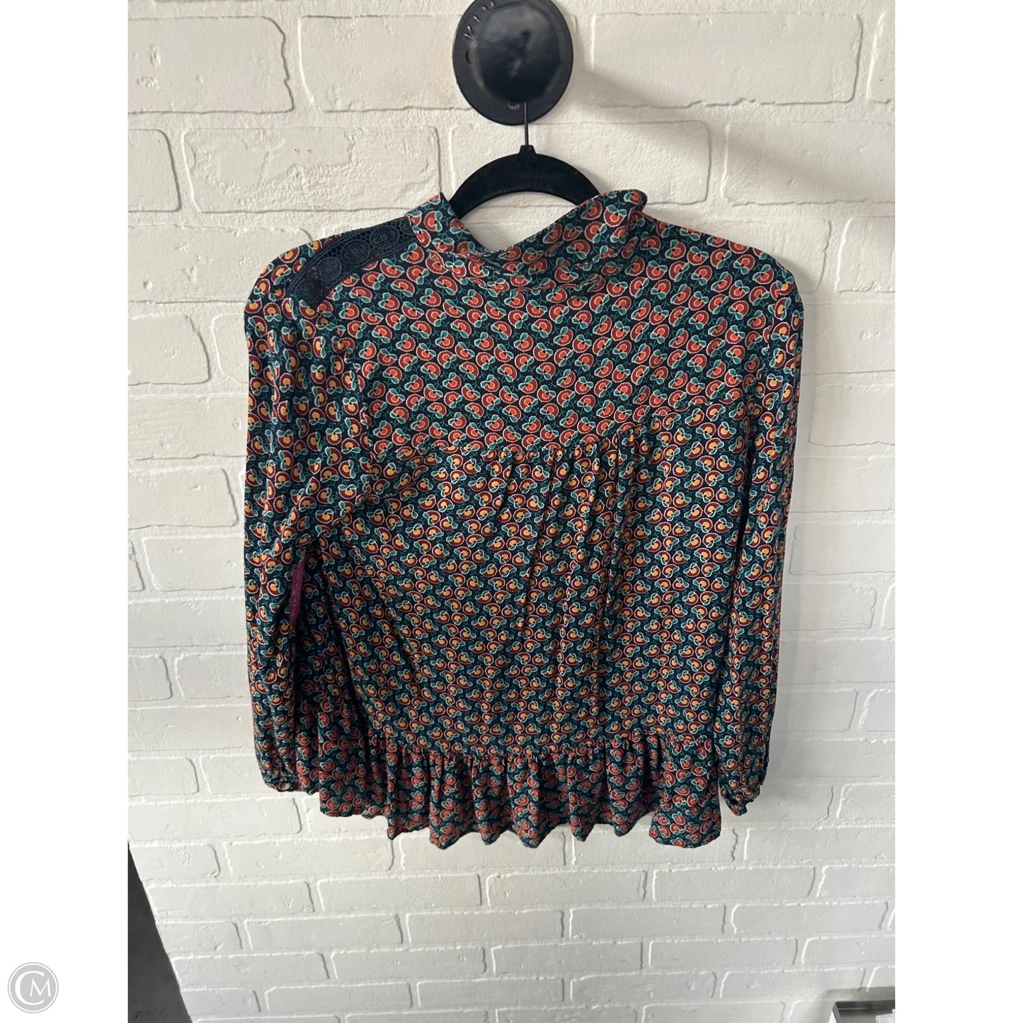 Top Long Sleeve By Maeve In Green & Red, Size: Xs