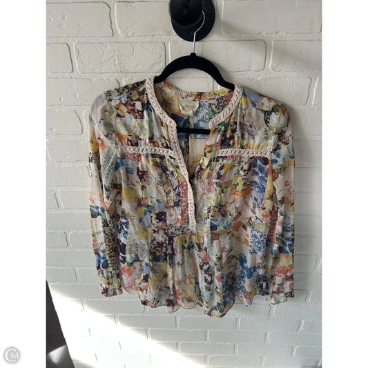 Top Long Sleeve By Maeve In Cream, Size: Xs