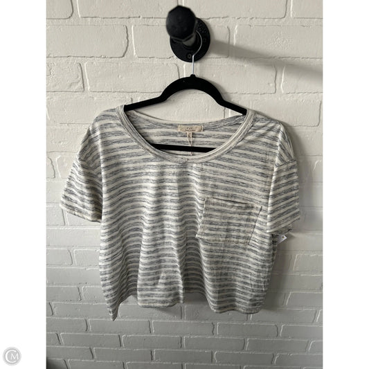 Top Short Sleeve Basic By Chelsea And Violet In Cream & Grey, Size: M