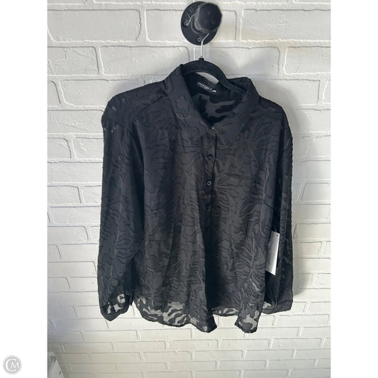 Top Long Sleeve By Shein In Black, Size: 3x