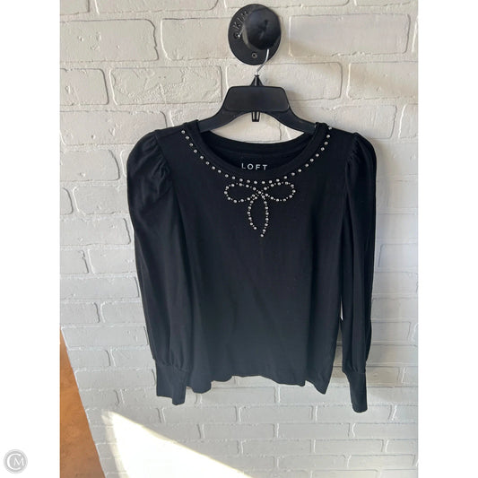 Top Long Sleeve By Loft In Black, Size: M